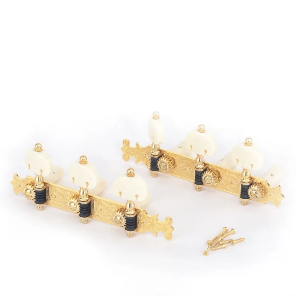 

Musiclily Pro 3X3 Bouchet Style Classical Guitar Tuners Tuning Keys Machine Heads Set, Gold