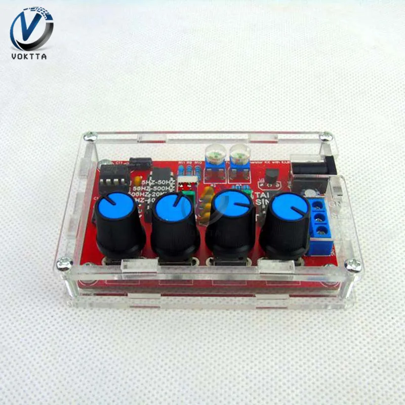 ICL8038 Signal Generator DIY Kit 5Hz-400kHz Adjustable Frequency Pluse Square Waveform Generator with Acrylic Cover Case Protect