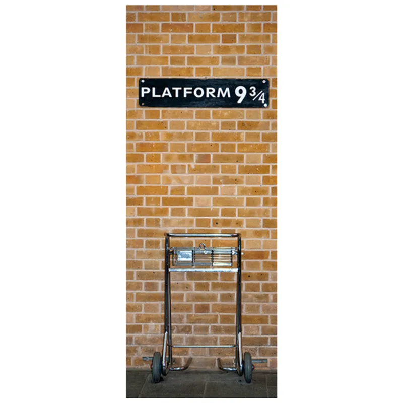 

Magical Boy Movie Poster London Platform 9-3/4 3D Door Stickers Wall Art PVC Mural Kids Room Decoration Castle Cartoon Wallpaper