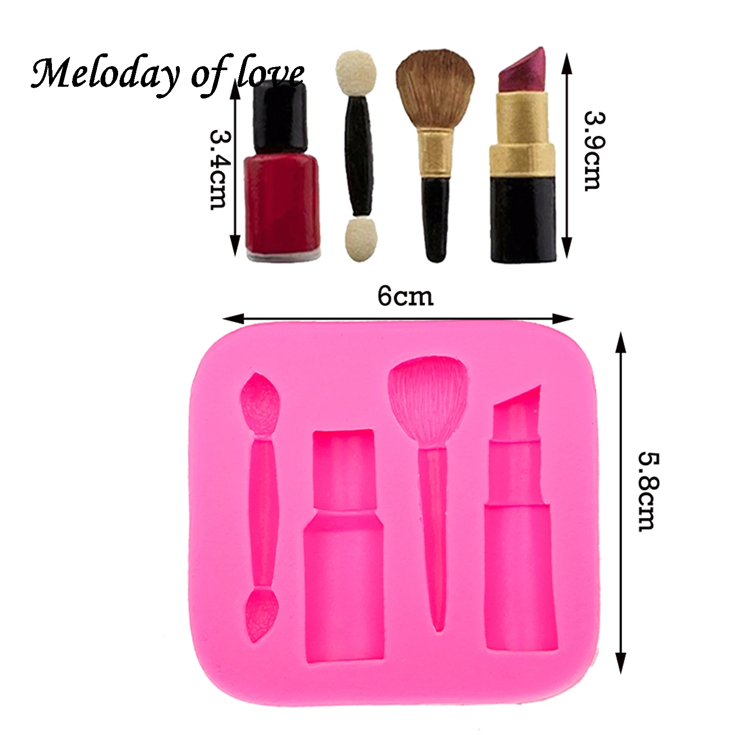 Makeup tools lipstick nail polish chocolate Party DIY fondant cake decorating tools silicone mold dessert moulds T0075