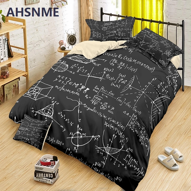 AHSNME Math Knowledge Bedding Set Biological Duvet Cover Sets 2/3pcs King Size for Double Bed Quilt Cover Dropshipping