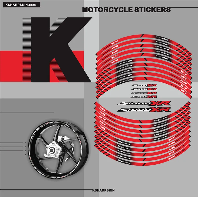 

Motorcycle tyre sign decoration sticker inner rim reflective decals For BMW S1000XR