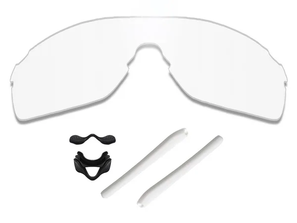 

Glintbay 100% Precise-Fit Crystal Clear Replacement Lenses and Black Rubber kit for Oakley EVZero Pitch Sunglasses