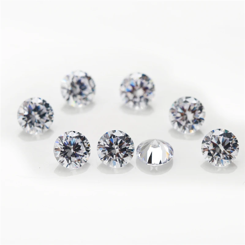 Size 1~12mm AAAAA Grade White Cubic Zirconia Round Cut Loose CZ Stone For Jewelry Zircon JIANGYUANGEMS