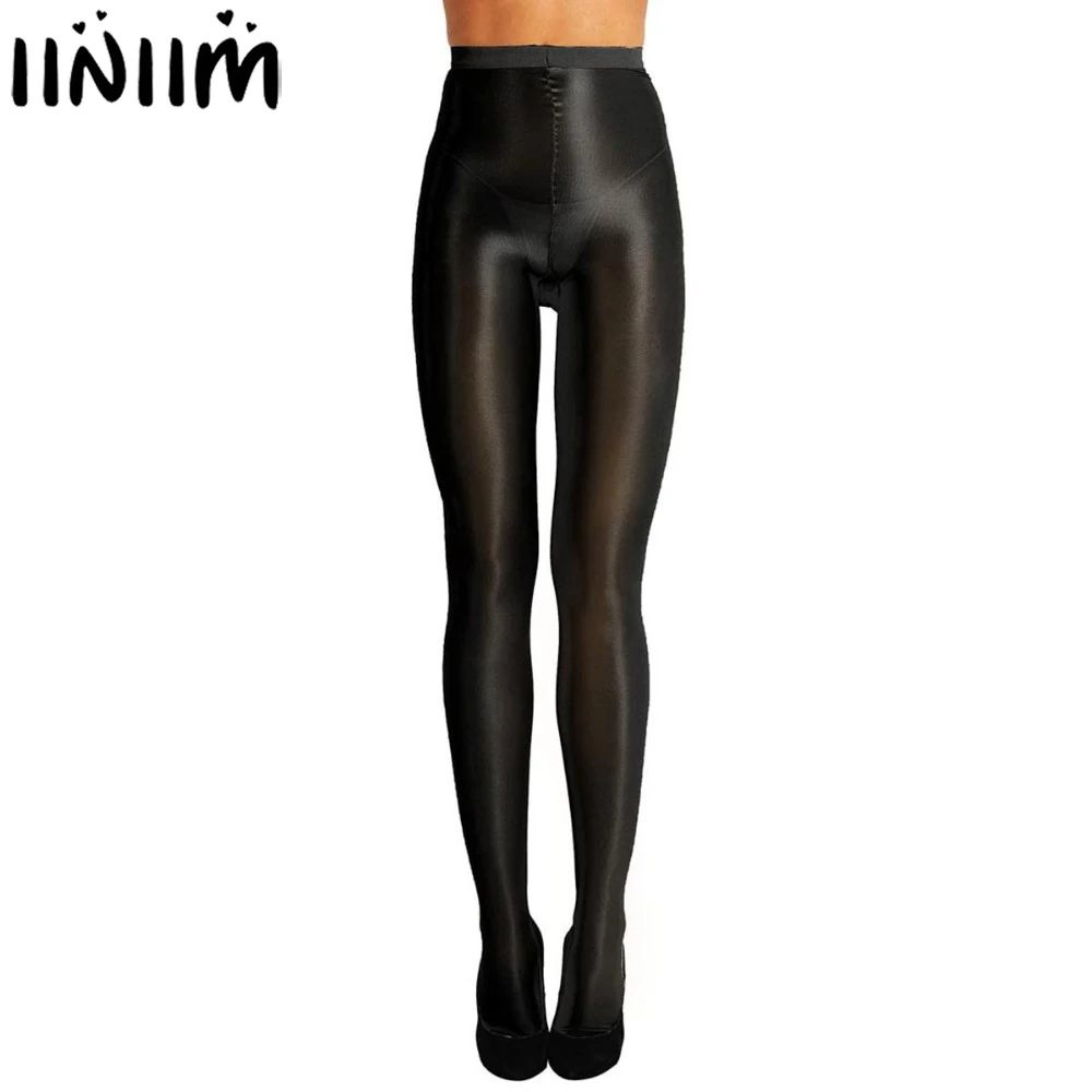 iiniim Sexy Women Leggings Control Top Ultra Shimmery Stretch 70D Thickness Full Footed Silk Body Shape Night Club Dancewear