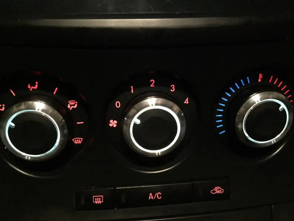 3pcs/set Aluminum Alloy Air Conditioning Knob AC Knob Heat Control Switch Button For Mazda 2 Mazda 3 Mazda 5 Mazda 6 Axela