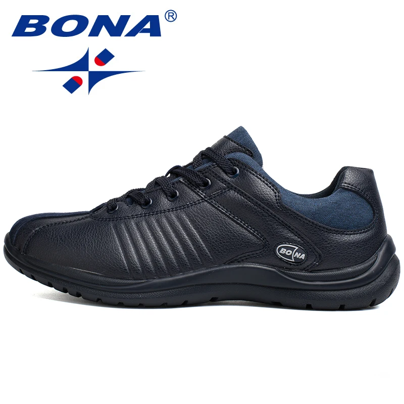 BONA New Style Men Casual Shoes Lace Up Hand Made Microfiber Men Shoes Comfortable Flat Shoes Men Soft Light Fast Free Shipping