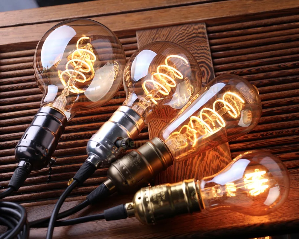 ST64 E27 LED Bulb 3W Dimmable Edison Soft Filament Led lamp Super warm 2200K E26 110V Decorative Lighting for Home Patio Party