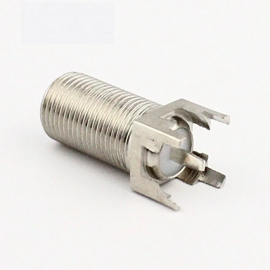 F-Typ-Buchsenstecker mit Ständer für Leiterplattenmontage, gerader CATV-HF-Koaxialstecker, 10 Stück/Lot – Detail 1