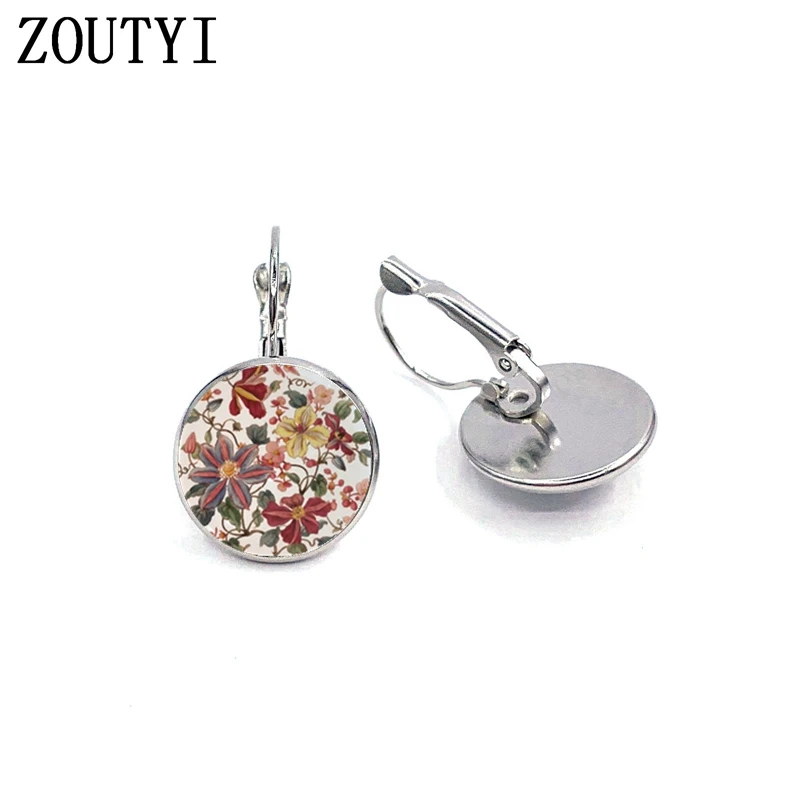 New / glamour henna yoga amulet ladies earrings glass cabochon earrings jewelry mandala symbol Bohemian ladies earrings.