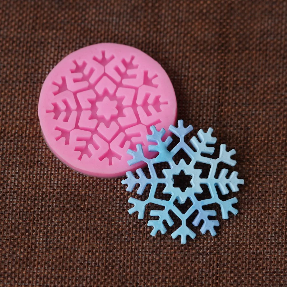 Christams Snowflake Shape Fondant Molds Cake Decorating Tool Chocolate Gumpaste Mold Tools Small Size