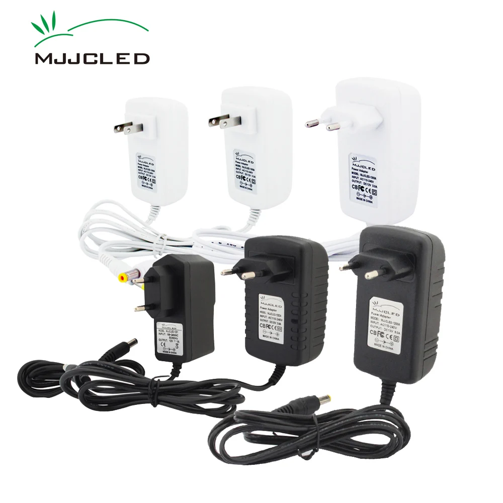 Adaptador de fuente de alimentación de 12 voltios, transformador de iluminación de 12 V, 2A, 3A, 1A, 220V, 12 V, CA, CC, Controlador LED de plástico