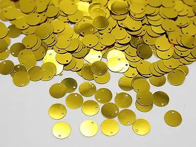 2000 Golden Flat Round loose sequins Paillettes Top Hole 10mm sewing Wedding