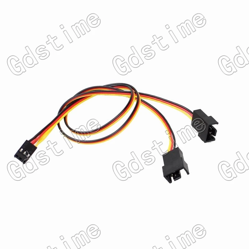 Gdstime 20 pcs lot 2510-3p Female to dual 2510-3p male cable wire 30cm for CPU PC Case Fan Y-Splitter Adapter Cable