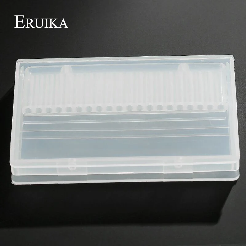 6/10/20 Slots Clear Pink Nail Drill Plastic Storage Holder Container Manicure Cutters Display Box Nail Accessorie