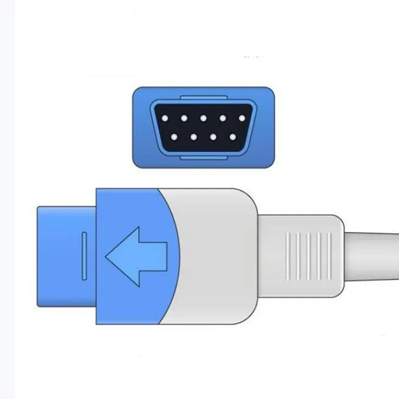 Compatible GE Trusignal Spo2 Sensor Spo2 Probe Pediatric soft finger use 9pin Pulse Oximeter SpO2 Sensor TPU 1M