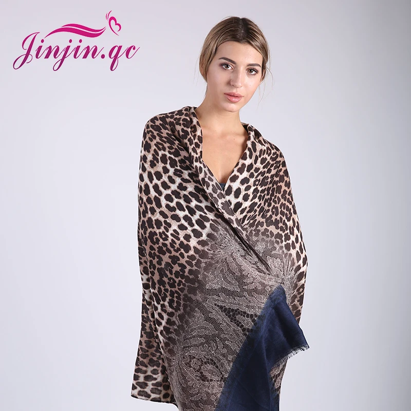 Jinjin.QC Brand Leopard Scarf  Women Fashion  Leopard Scarves and Wraps for Beach  Animal Print Drop Shipping