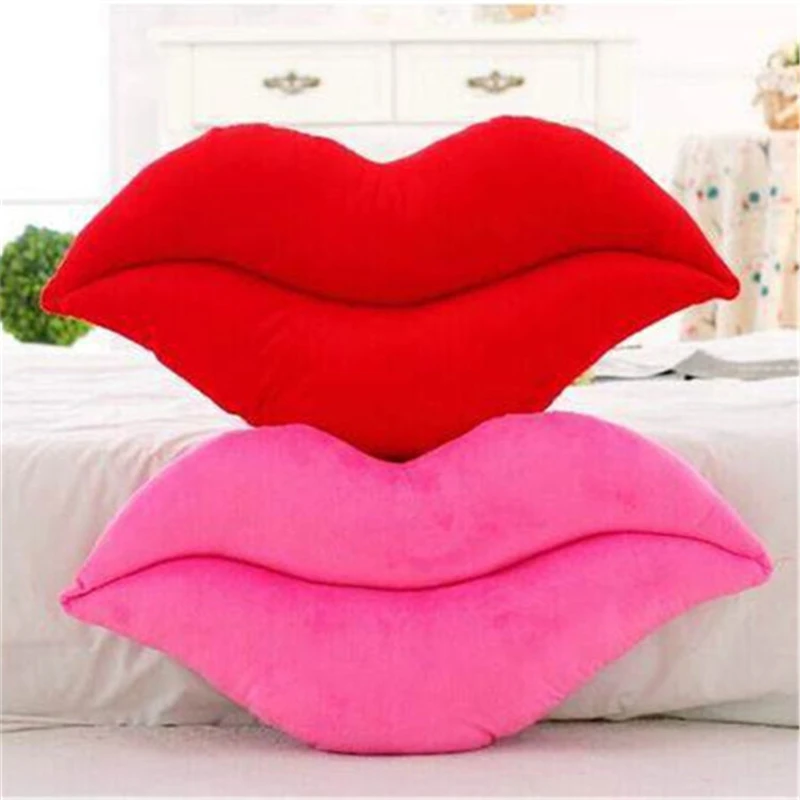 Creative cute gift plush pillow soft stuffed poop cushions red pink lips decorative for chair home hotel bar living room toy kid