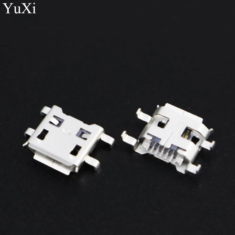 YuX 2PCS/lot 7Pin Micro USB connector Phone Tail Charging Socket B type Female Jack PCB Board Sink 0.72 DIP Warp Mouth