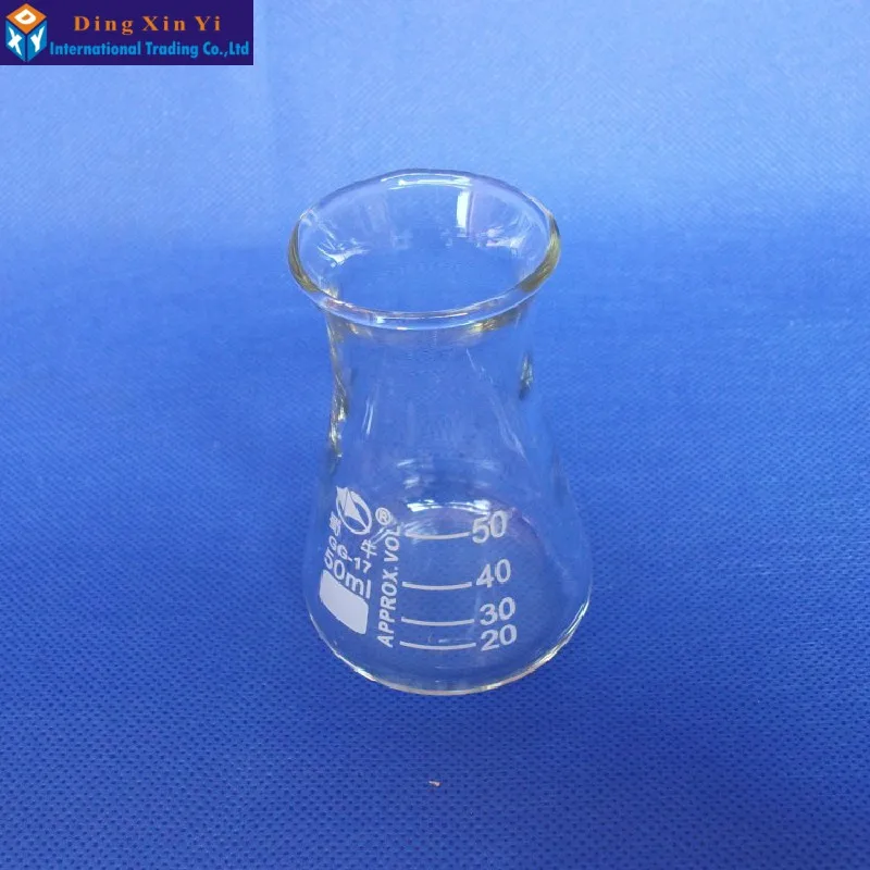 1PC glass conical flask Glass Erlenmeyer Flask 50ml Laboratory use glass triangle flask borosilicate glass,GG17,Pyrex