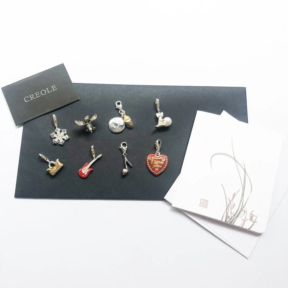Sandals Bag Snowflake Cake Eagle Electric Guitar My Baby Boot Kitten Charm Pendant,2019 Trendy Jewelry 925 Sterling Silver Gift