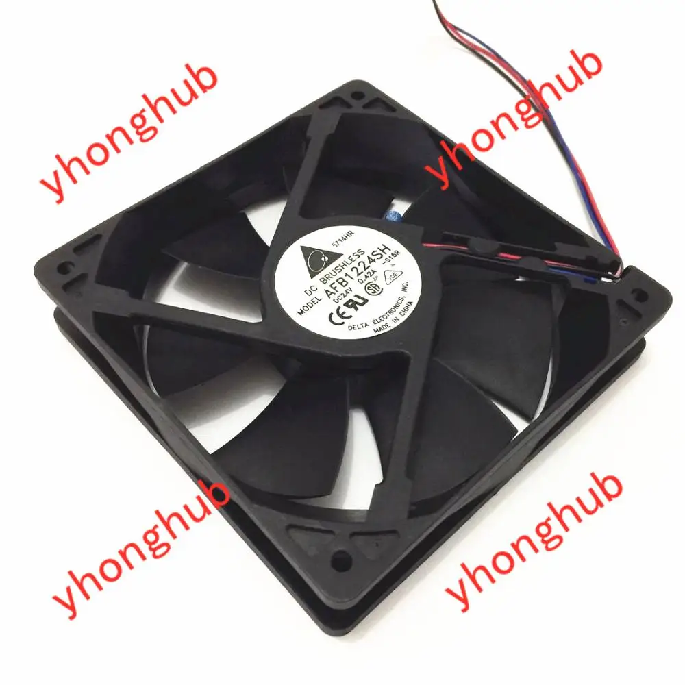 Delta Electronics AFB1224SH S15R DC 24V 0.42A 3-Wire 120x120X25mm Server Cooling Fan