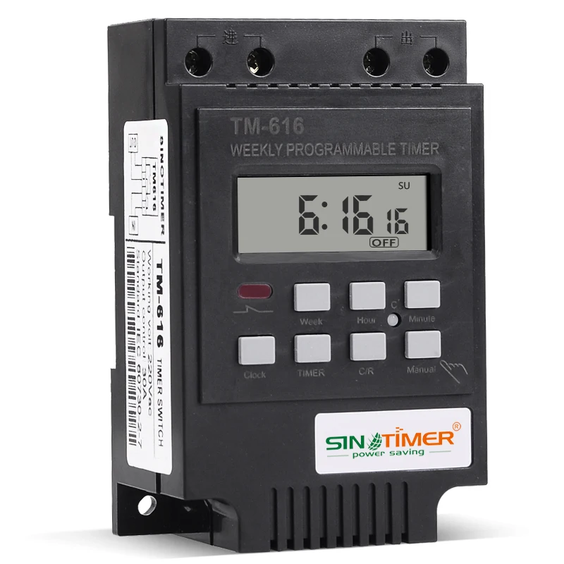 SINOTIMER 30A Load 7 Days Programmable Digital TIMER SWITCH Relay Control 220V Din Rail Mount