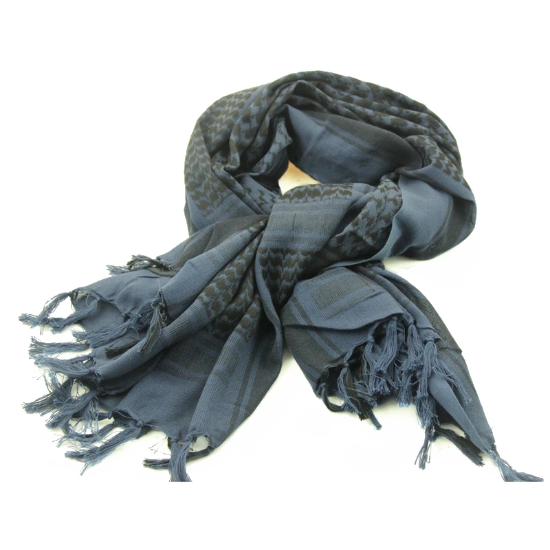 Wholesale Tactical Scarf Outdoor Unisex Military Keffiyeh Shemagh Arab Scarf Shawl Neck Cover Head Wrap Blue