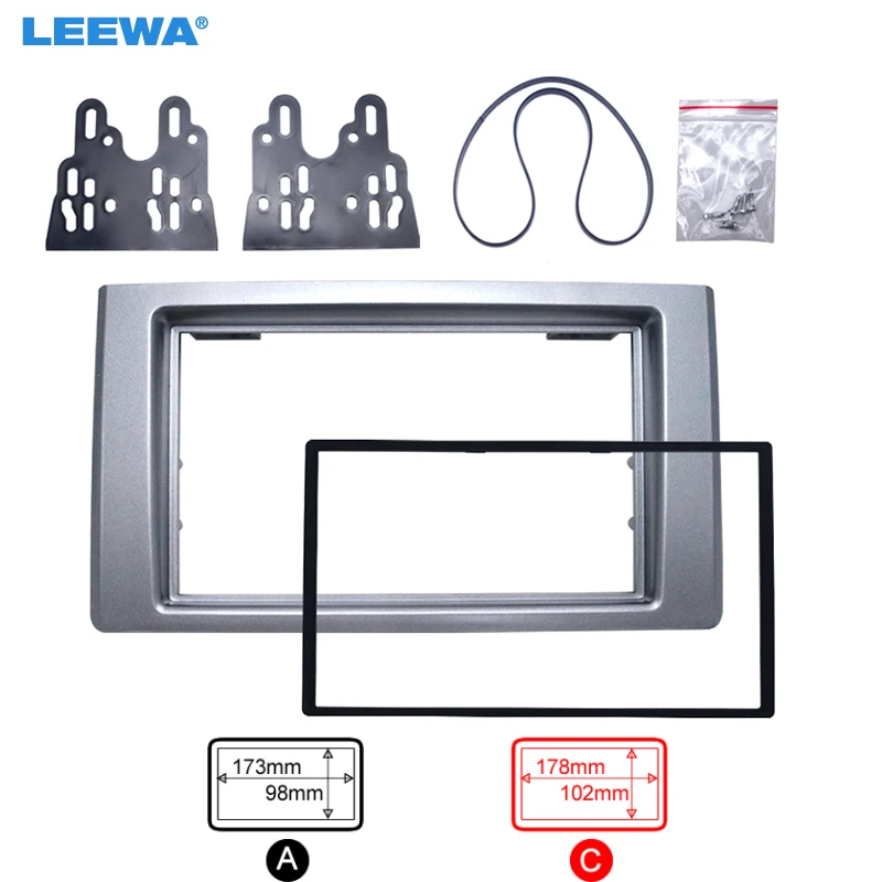 

LEEWA Car 2DIN CD DVD Radio Fascia Frame for Iveco 2009+ Dash Mount Kit Adapter Trim Dashboard Panel #5265