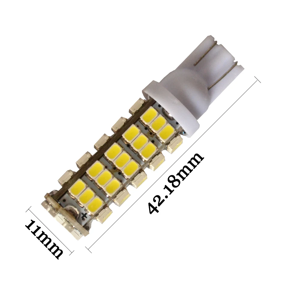 100pcs Super Bright T10 68SMD 1206 LED 160MA 3020 W5W 194 927 168 Car auto Side Interior Bulb Wedge Lamp License plate light 12V