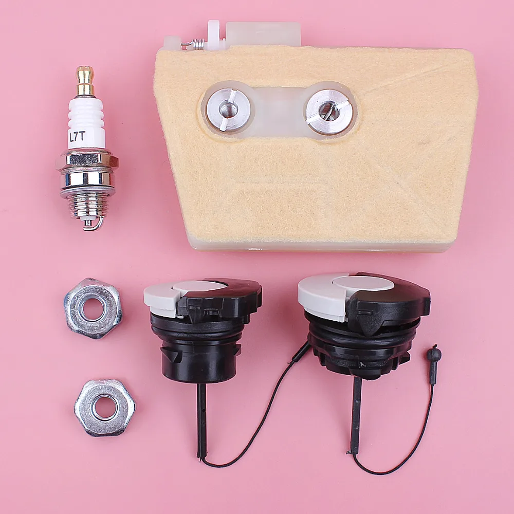 Imagem -02 - Filtro de ar Óleo Combustível Tampa Barra Porca Spark Plug Kit para Stihl 038 Ms380 Ms381 ms 380 381 Motosserra Peça Reposição