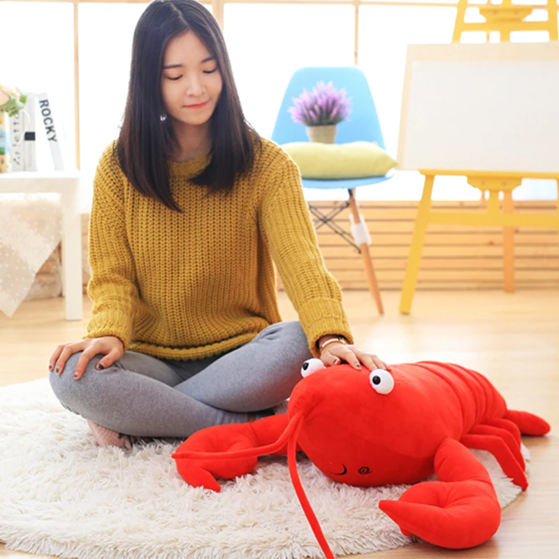 30/55/80cm Cute Cartoon Lobster pluszowe zabawki lalki miękkie nadziewane Sea Animal Lobster poduszka kreatywna poduszka Decor Kids Birthday Gift