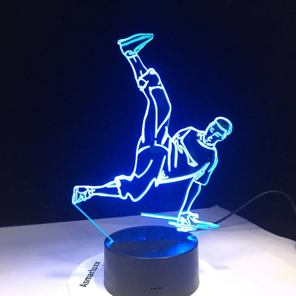 Street Dance LED USB 3D Night Lights 7 Colors LED 3D Lamp Disco 3D Decoration Lights Hip-Hop Culture Breaking Locking Popping