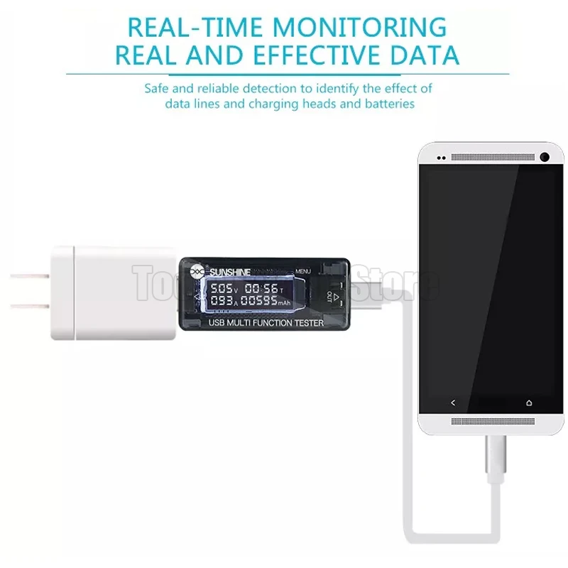 サンシャイン SS-302A qc 2.0 3.0 4.0 Lcd 電流電圧充電器容量テスター USB 充電ドクターパワーメータテキスト電圧計