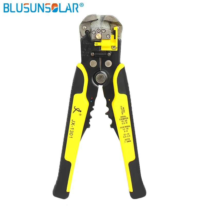 1pcs Automatic Self Adjusting Cable Wire Stripper Crimper Terminal Cutter Tool AWG24-10(0.2-6.0MM2) PV Installation Tools XQ0090