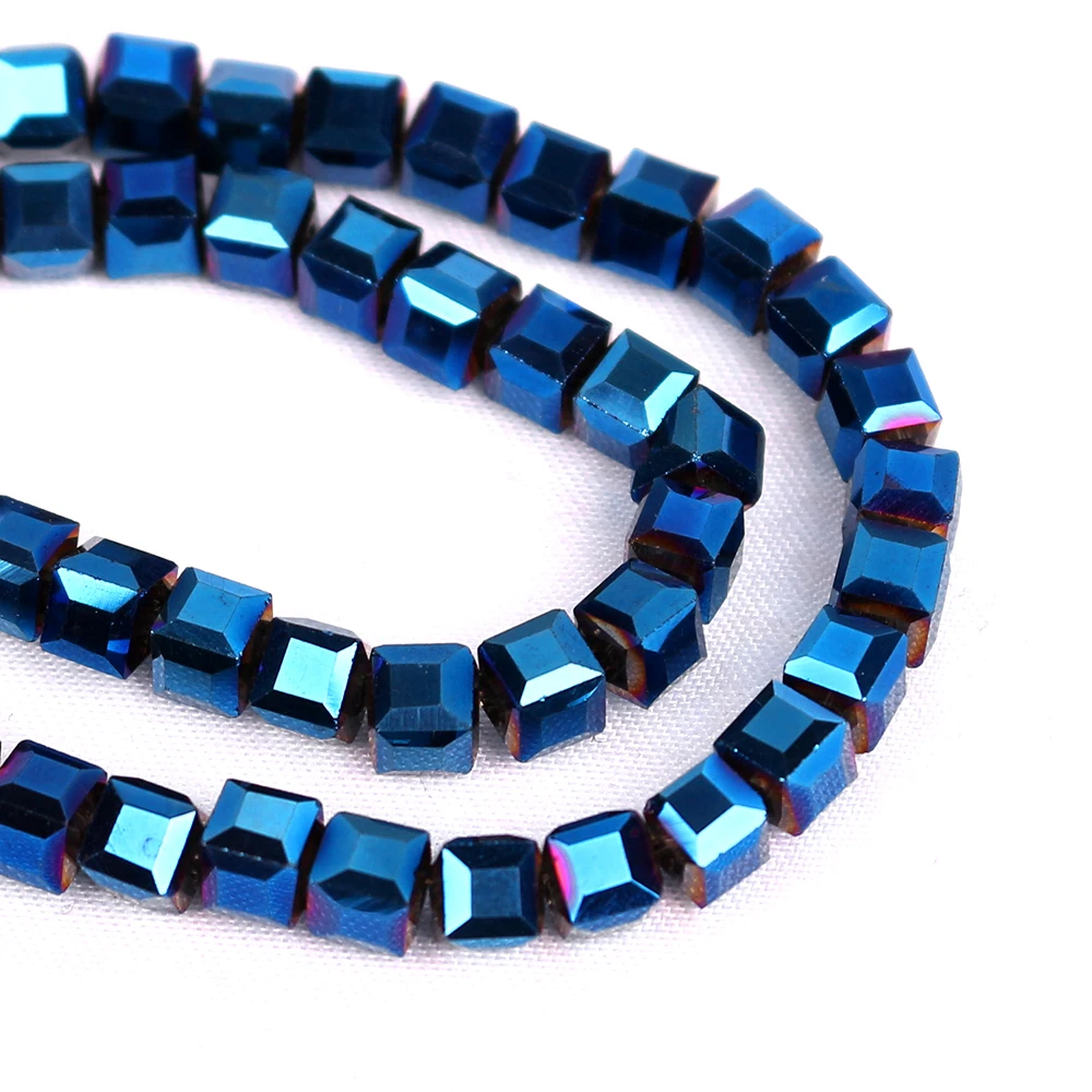 95Pcs/Lot 4mm Austrian Glass Square Beads Faceted Crystal  Spacer Cube Beaded for Jewelry Making Earing Accessories Needlework