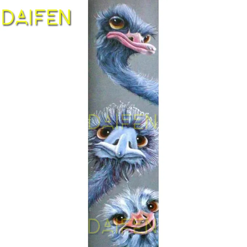 Full Round Diamond embroidery Cross stitch DIY 3D Diamond mosaic Full Square Diamond painting Three blue ostriches animal bird