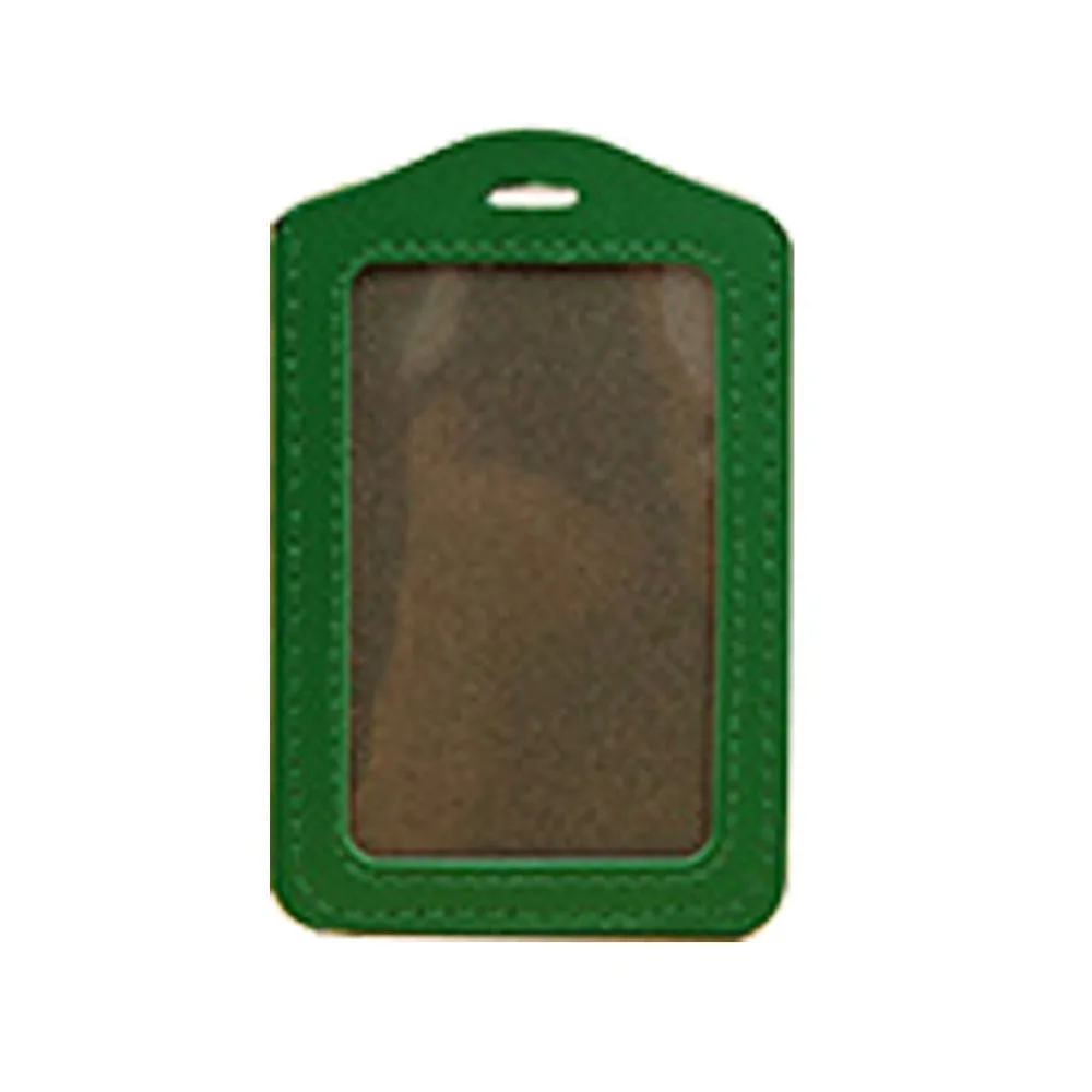 

Vertical Style PU Leather ID Badge Holder,One card slot,6Pack (green)