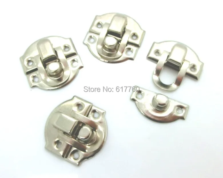 Free Shipping-50 Sets Jewelry Wooden Case Boxes Making Lock Latch Hardware Silver Tone 28mm x 27mm 27mm x 13mm J1811