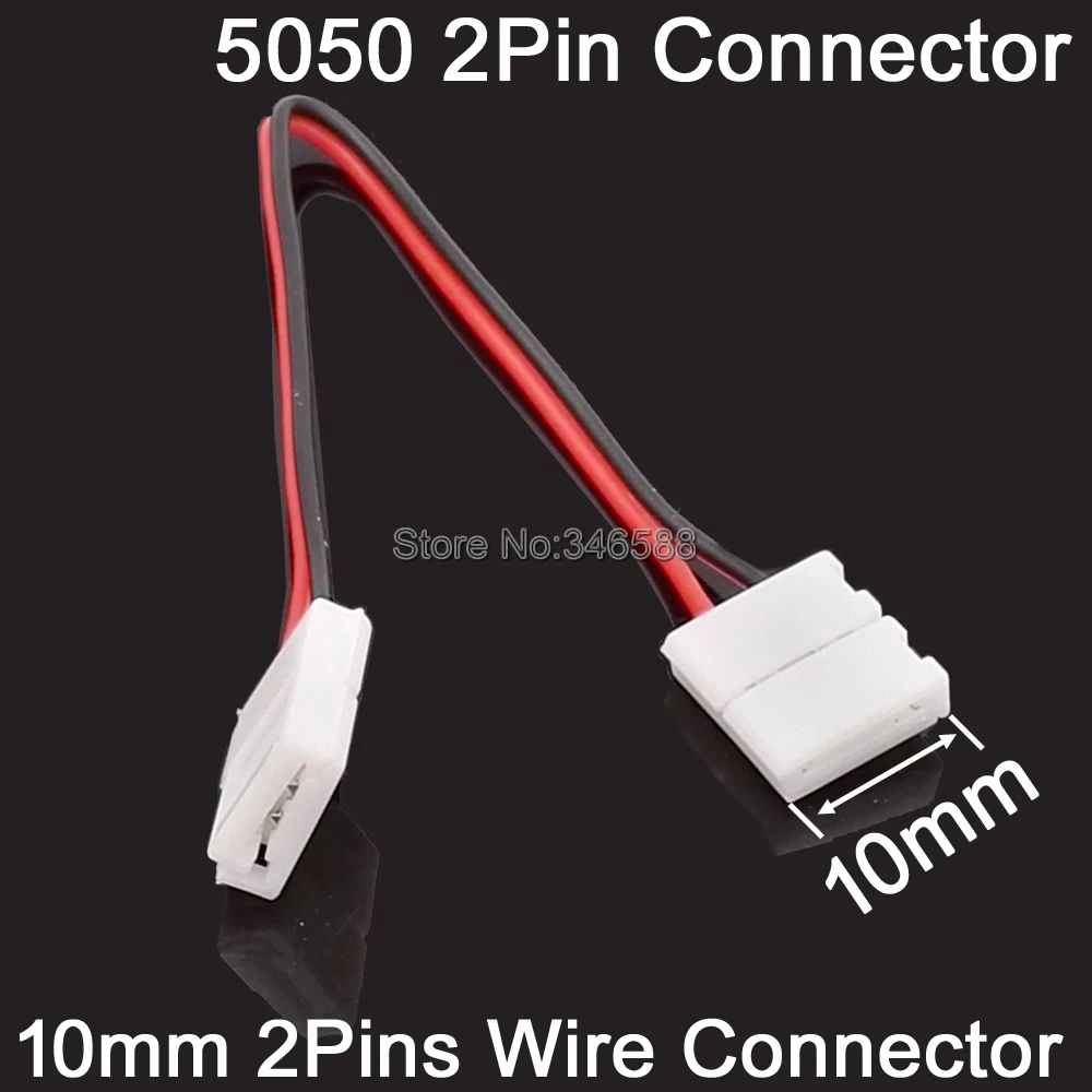LED Strip Connector 2pin 10mm / 2pin 8mm with 15cm Wire Cable Free Welding Solderless Connector 5pcs/lot for Single Color Strip image 4