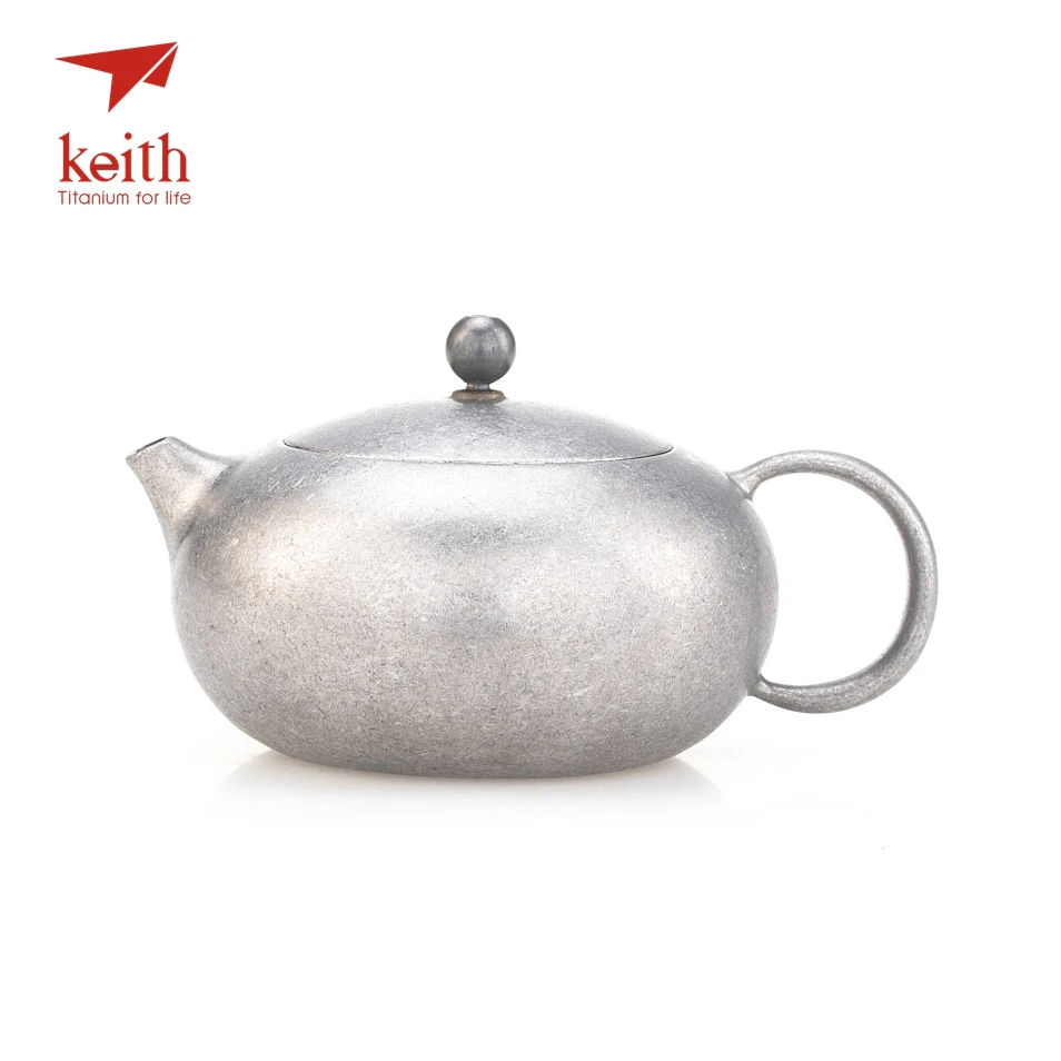 Keith 250ml Titanium Tea Pot Portable Ultralight Chinese KongFu Tea Pot Hiking Camping Travel Picnic Tableware Ti3921