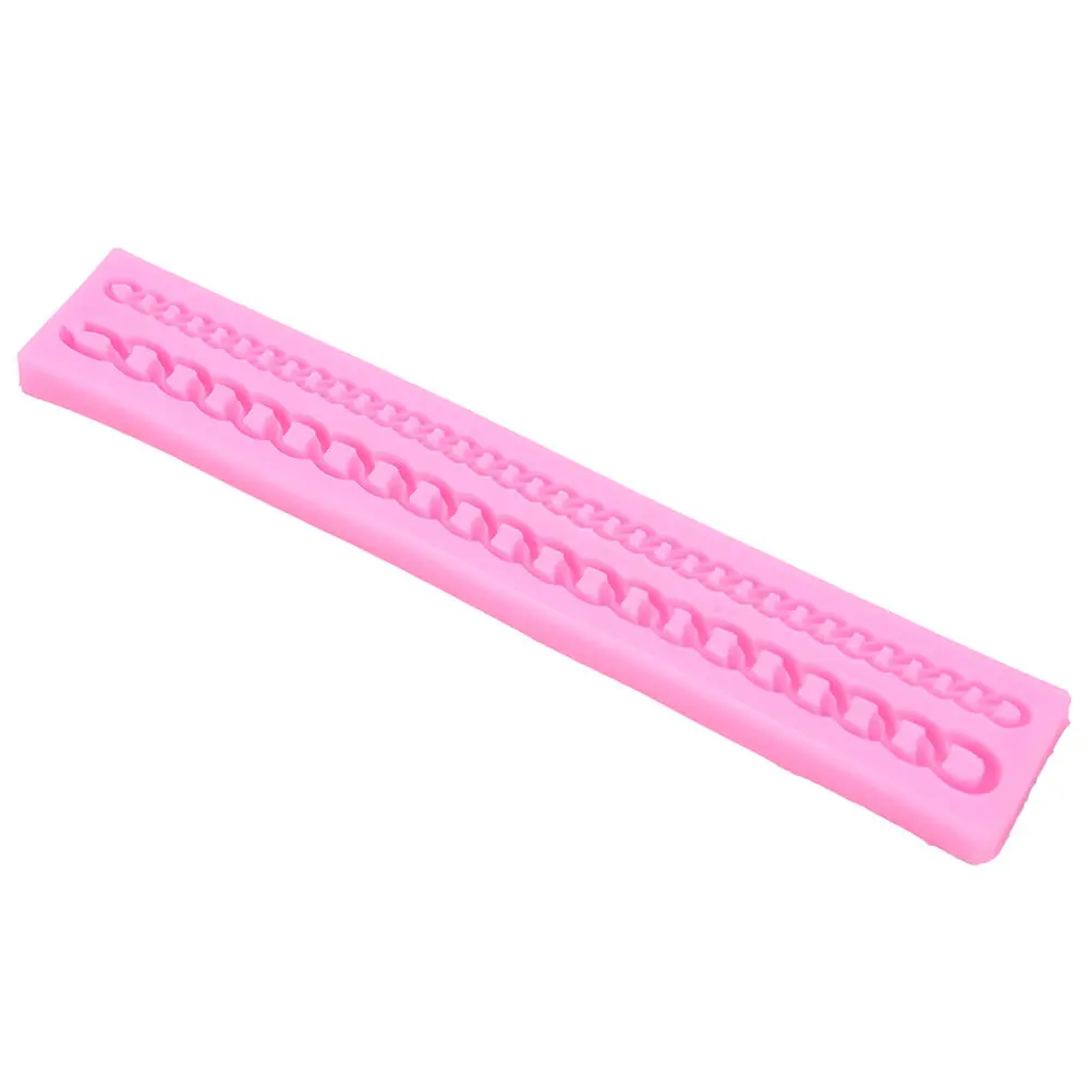 1Pc DIY Fashion Bag Chain Shaped 3D Long Silicone Cake Fondant Mold Mould Party Food Grade Decoration