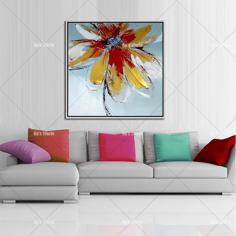 Handpainted Oil Painting On Canvas Abstract Maple Leaf Oil Painting Modern Maple Leaf Picture Wall Art for Room Decor best gift