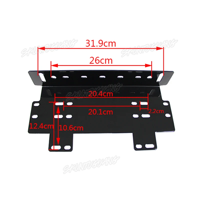 1 pz paraurti anteriore universale staffa targa supporto per auto staffa supporto nero barra luminosa fuoristrada per camion lampada da lavoro