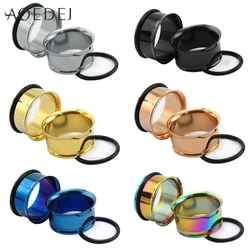 AOEDEJ 3-25mm Stainless Steel Plugs and Tunnels Gauges Piercing Jewelry Ear Stretchers Expander Ear Tunnels Plugs 00g 8mm 10mm