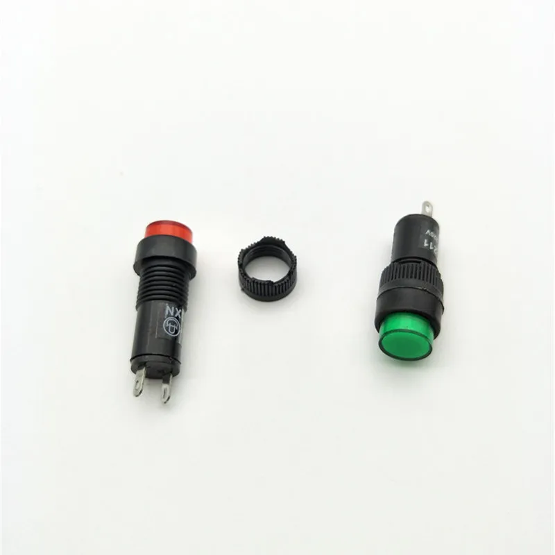 10Pcs 10Mm Paneelgemonteerde 220VAC Rood Groen Indicator Light Pilot Signaal Lamp