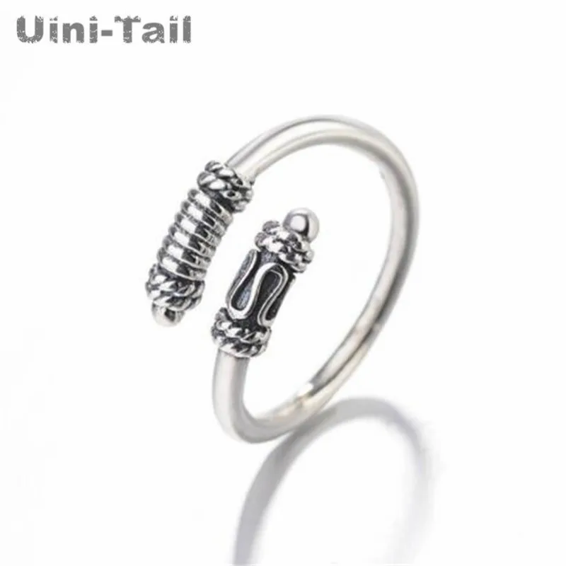 Uini-Tail hot new 925 Tibetan silver fashion creative simple retro opening ring Chinese style high quality jewelry  JZ115