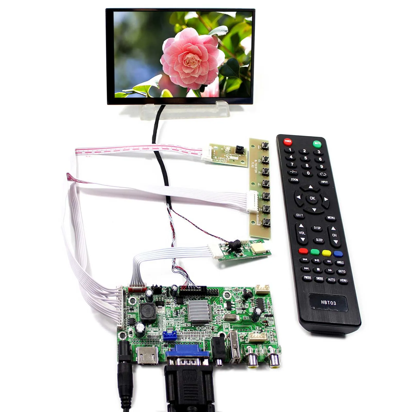 

HD MI VGA 2AV USB Audio LCD Controller Board With 5.6" LTD056ET3A 1024x600 LCD Screen