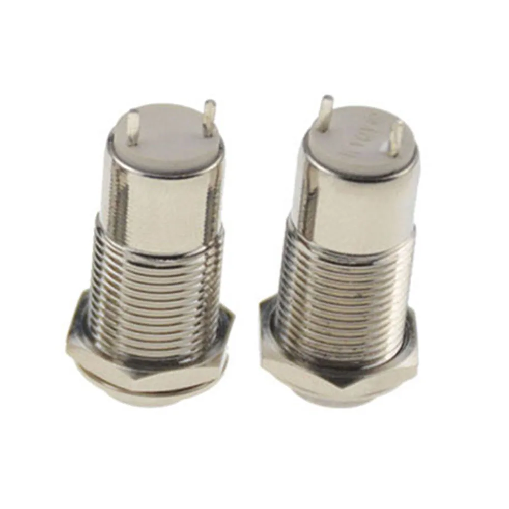 1PC Self recovery/Self locking IP67 Waterproof Soldering Feet 1NO 10mm High Round Metal Button Switch without light