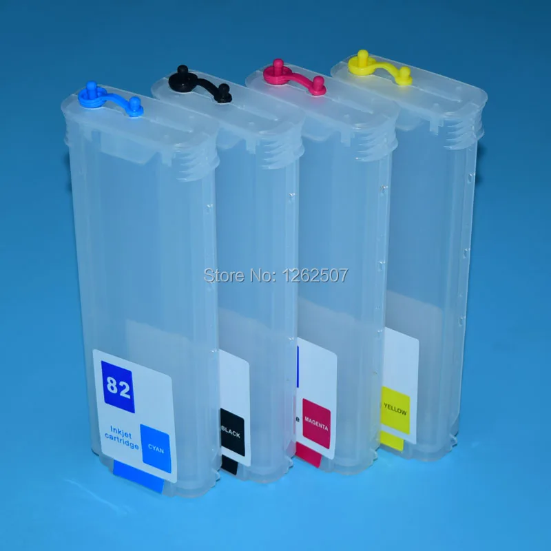 Large Volume 280ML 10 82 Or HP82 Inkjet Refillable Ink Cartridge For HP Designjet 500 510 800 815 820 Plus Plotters